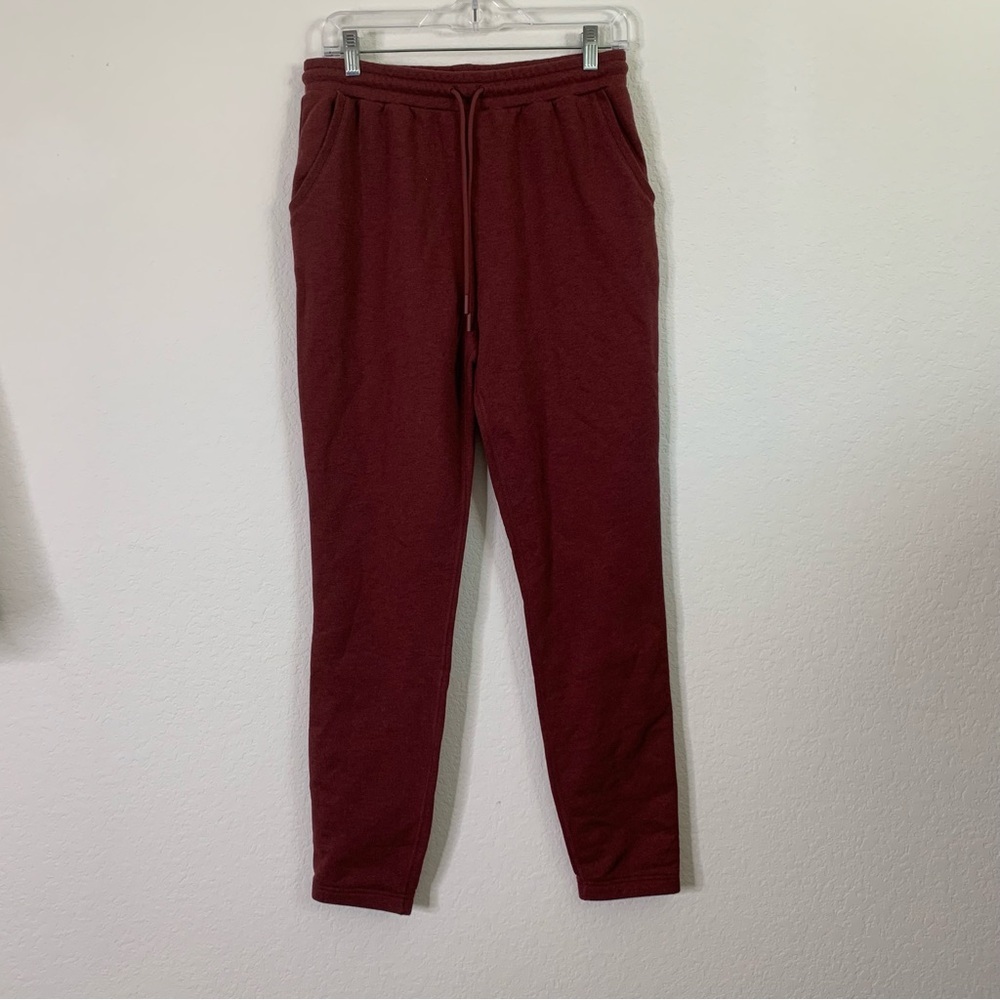 Naadam burgundy tapered cotton/ cashmere drawstring sweatpants S